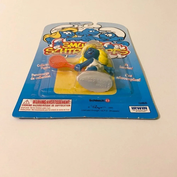 Vintage  1995 Scleich Peyo Smurfs Smurfette Tennis Irwin Smurf Toy Figure - Picture 11 of 12